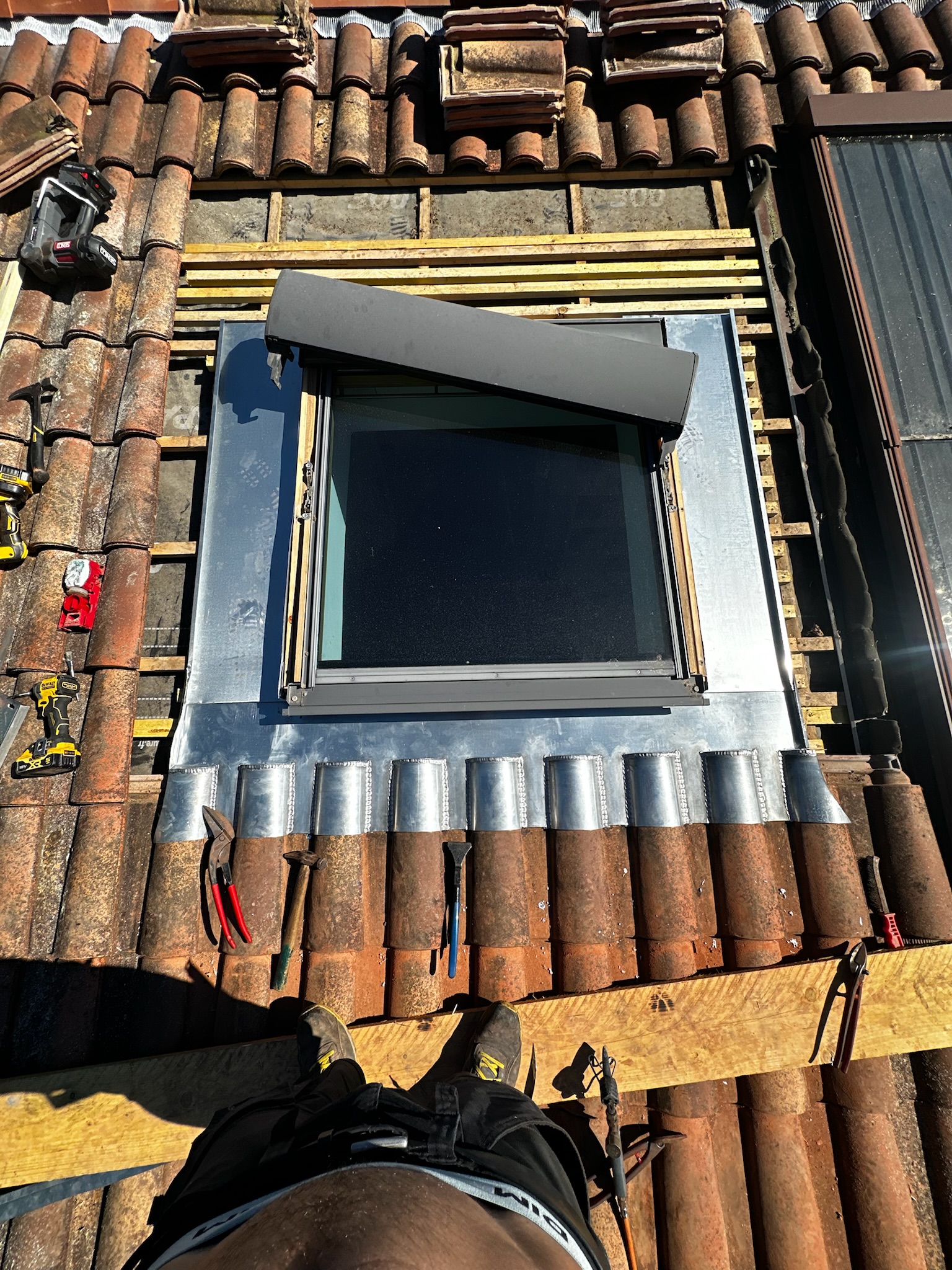 Encadrement en zingue  velux 